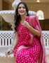 Vasthrlay Womens Striped Unstitched Dusty Pink Saree