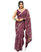 Vasthrlay Georgette Printed Purple Saree With Unstitched Blouse Piece