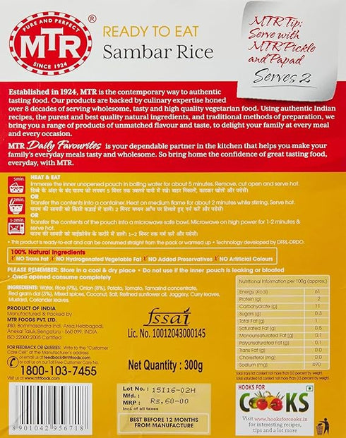 MTR Sambar Rice