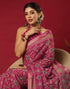Vasthrlay Georgette Bandhani Unstitched Dark Green Saree