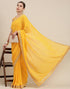 Vasthrlay Bandhani Georgette Yellow Saree With Unstitched Blouse Piece
