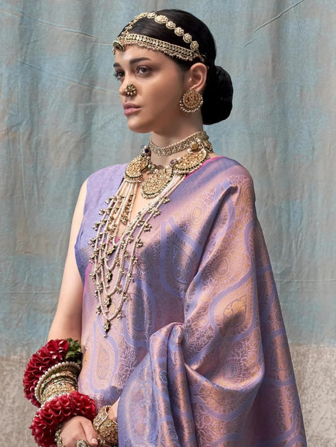 Vasthrlay Kanjivaram Unstitched Occasions Luxurious Saree