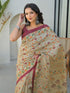 Vasthrlay Printed Tassels Unstitched Khaki Saree