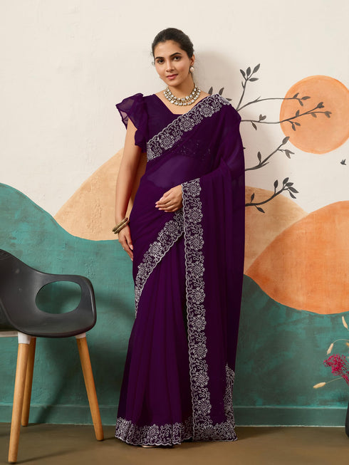 Vasthrlay Purple Saree