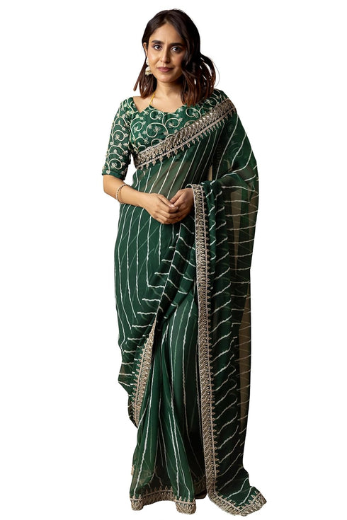 Vasthrlay Fashion Georgette Leheriya Printed Ethnic Wear
