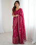 Vasthrlay Georgette Weaving Unstitched Red Saree