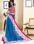 Vasthrlay Womens Printed Unstitched White Saree