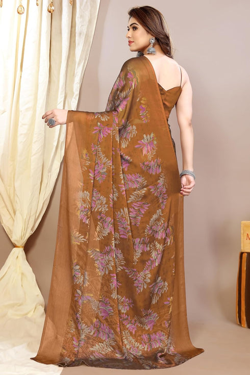 Vasthrlay Fashion Chiffon Turquoise Ethnic Wear