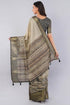 Vasthrlay Grey Polyester Saree With Unstitched Blouse Piece