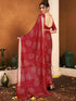 Vasthrlay Chiffon Bandhani Unstitched Rani Pink Saree