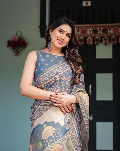 Vasthrlay Handloom Flowers Saree