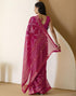 Vasthrlay Georgette Bandhani Unstitched Maroon Saree
