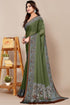 Vasthrlay Fashion Chiffon Georgette Teal Ethnic Wear