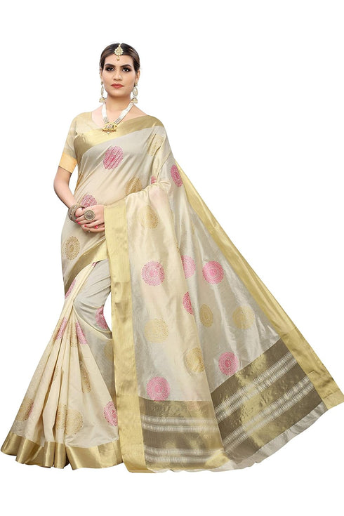 Vasthrlay Kerala Crismistmas Free Size Off White Ethnic Wear