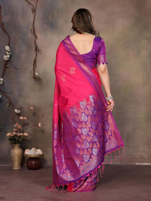 Vasthrlay Kanjivaram Saree Banarasi Blouse Wedding