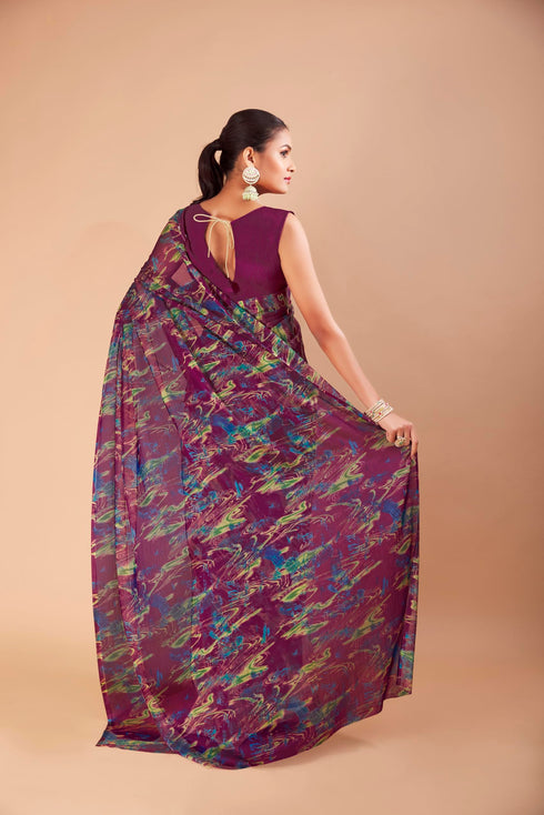 Vasthrlay Chiffon Unstitched Saree