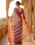 Vasthrlay Womens Printed Unstitched Navy Blue Saree