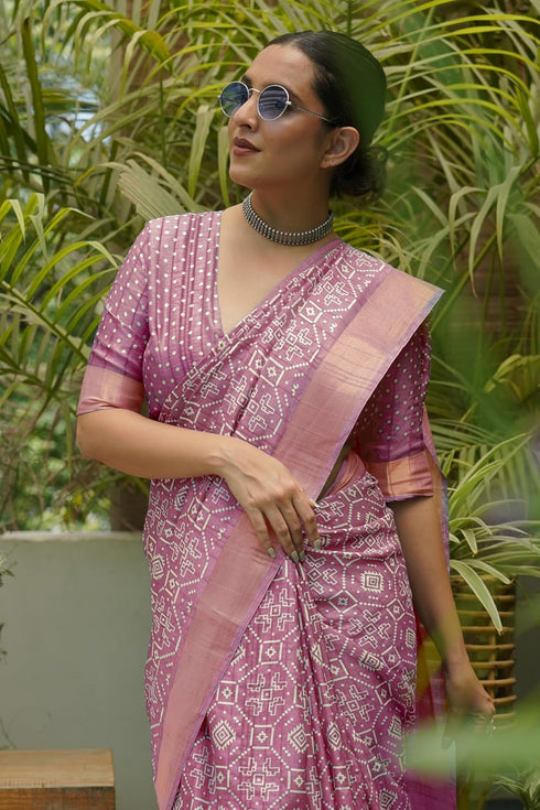 Vasthrlay Fashion Handloom Printed Dusty Ethnic Wear