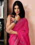 Vasthrlay Womens Printed Unstitched Purple Saree