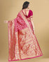 Vasthrlay Banarasi Jacquard Unstitched Yellow Saree