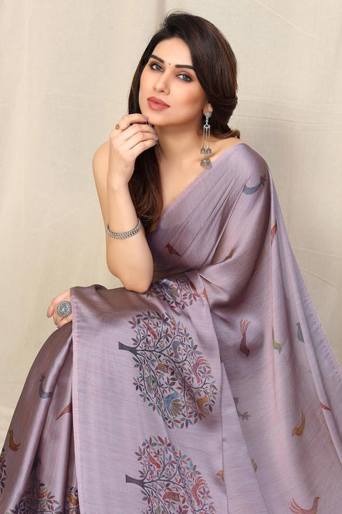 Vasthrlay Fashion Chiffon Printed Dusty Ethnic Wear