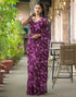 Vasthrlay Chiffon Bandhani Purple Saree With Unstitched Blouse Piece