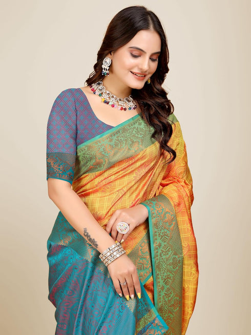 Vasthrlay Multicoloured Banarasi Ethnic Wear