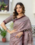 Vasthrlay Womens Printed Unstitched Maroon Saree