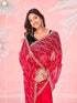 Vasthrlay Sequins Embroidery Red Saree