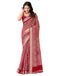Vasthrlay Georgette Printed Unstitched Red Saree