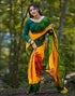 Vasthrlay Georgette Printed Unstitched Yellow Saree