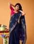 Vasthrlay Weaving Printed Unstitched Maroon Saree