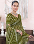 Vasthrlay Bandhani Printed Unstitched Yellow Saree