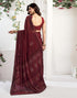 Vasthrlay Georgette Printed Unstitched Maroon Saree