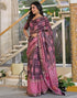 Vasthrlay Womens Printed Unstitched Purple Saree