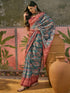 Vasthrlay Shimmer Georgette Unstitched Black Saree