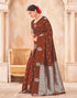 Vasthrlay Kanjivaram Jacquard Unstitched Mustard Saree