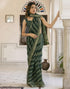 Vasthrlay Georgette Bandhani Green Saree With Unstitched Blouse Piece