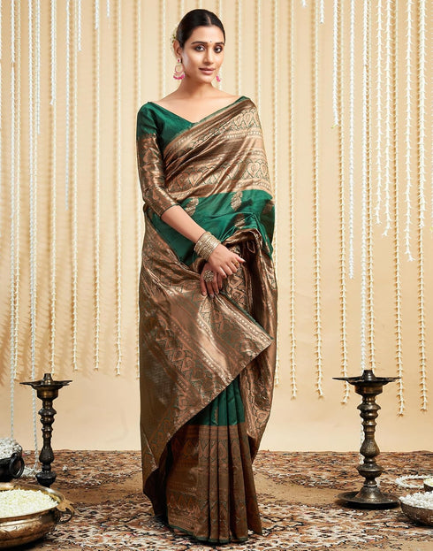 Vasthrlay Womens Banarasi Jacquard Sky Blue Saree