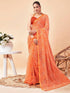 Vasthrlay Chiffon Bandhani Unstitched Peach Saree