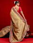 Vasthrlay Vichitra Embroidery Unstitched Red Saree