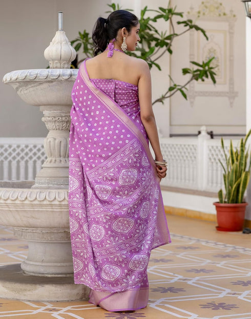 Vasthrlay Womens Striped Unstitched Dusty Pink Saree