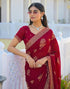 Vasthrlay Georgette Embroidery Unstitched Maroon Saree