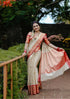 Vasthrlay White Banarasi Unstitched Saree