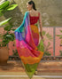 Vasthrlay Scalloped Embroidery Unstitched Lime Green Saree