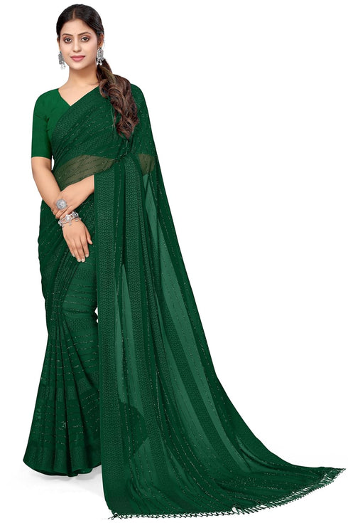 Vasthrlay Fashion Georgette Green Ethnic Wear