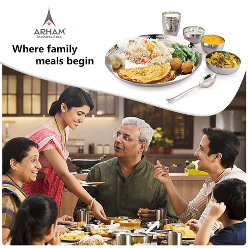 Stainless Steel Dinner Set 6 Pcs (1 Set)