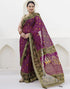 Vasthrlay Georgette Bandhani Unstitched Purple Saree