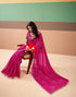 Vasthrlay Georgette Embroidery Unstitched Dark Green Saree