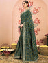 Vasthrlay Georgette Embroidery Unstitched Dark Green Saree